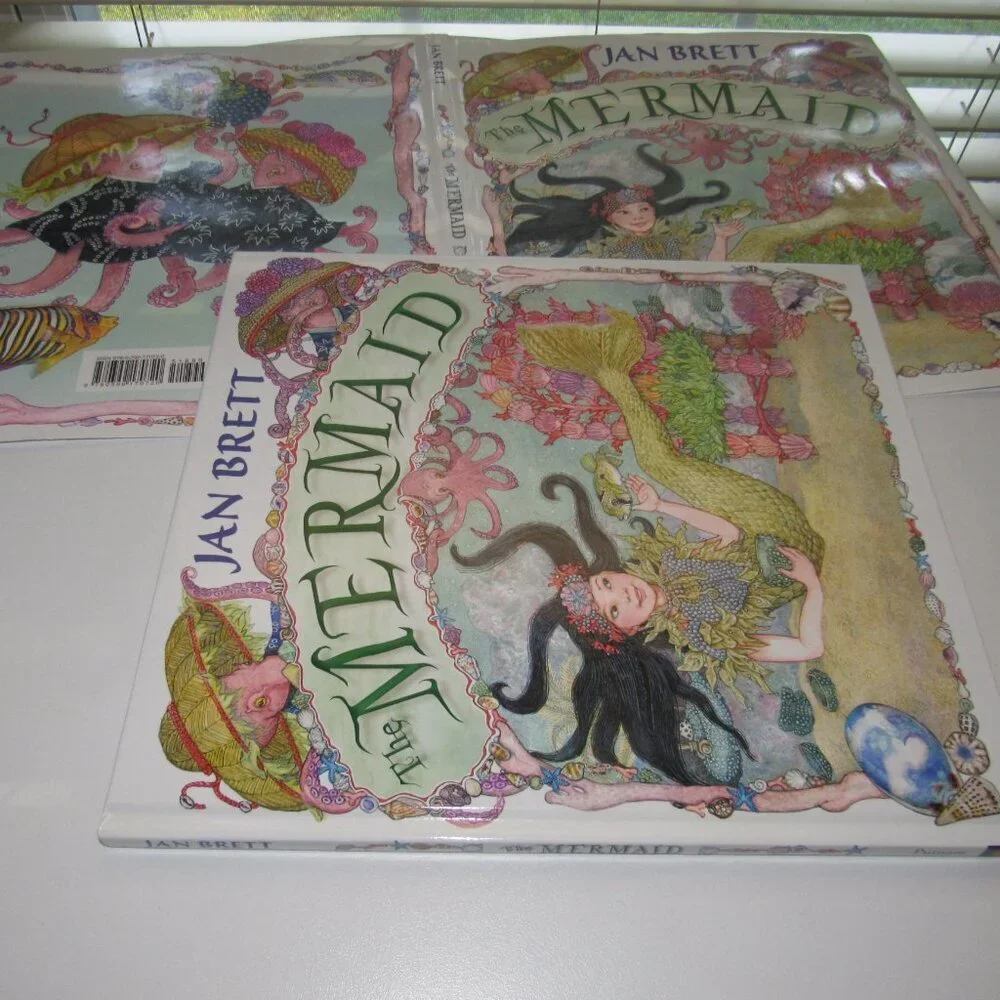 The Mermaid – Jan Brett Hardcover Kids Picture Fairy Tale Book | Whimsical